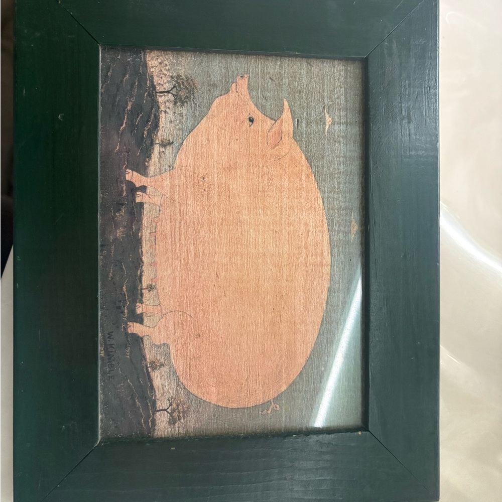 Framed Pig Wall Art